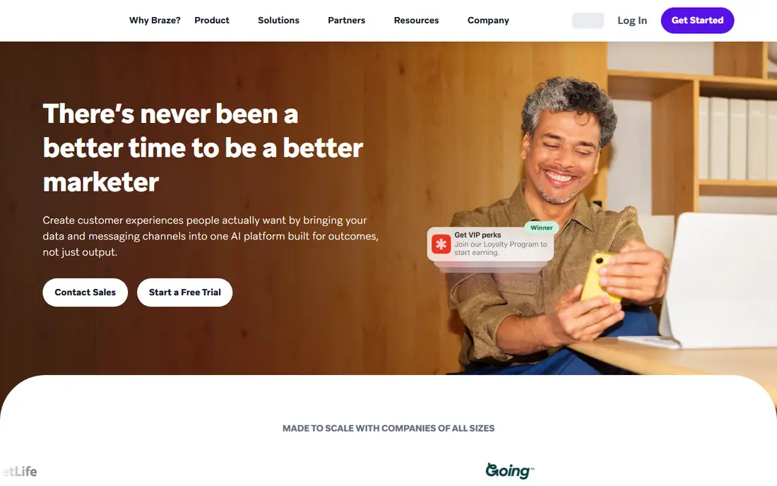 Braze homepage