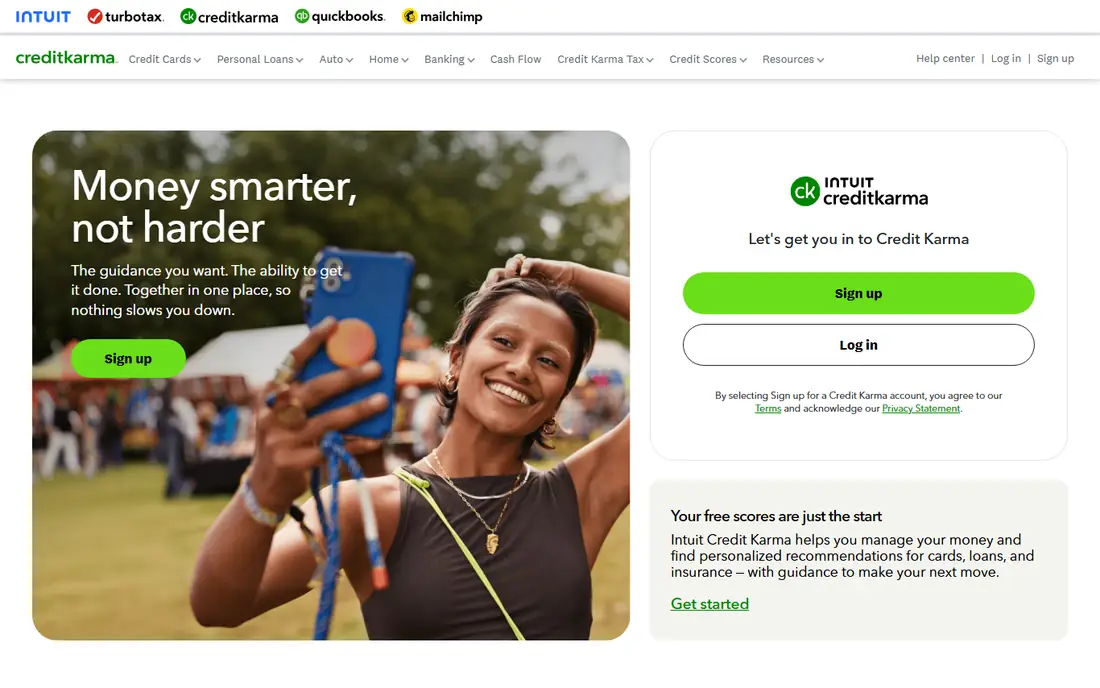 Credit Karma homepage