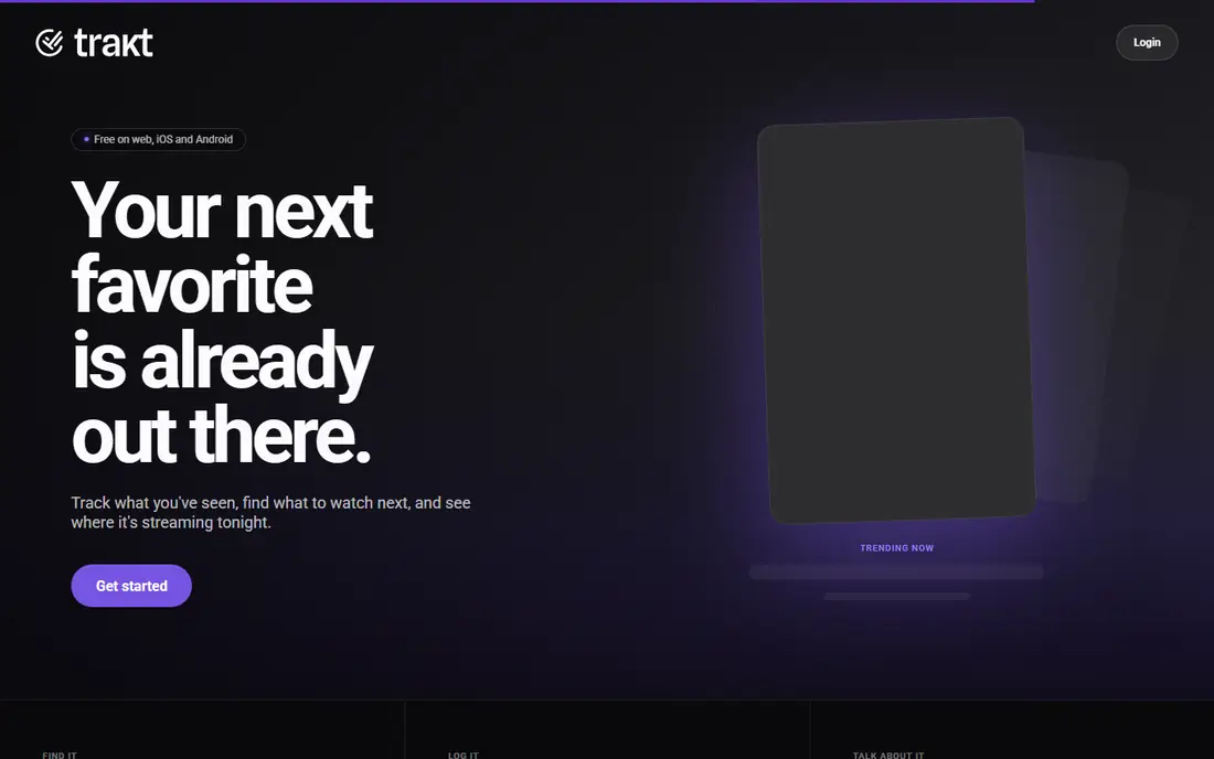 Trakt homepage