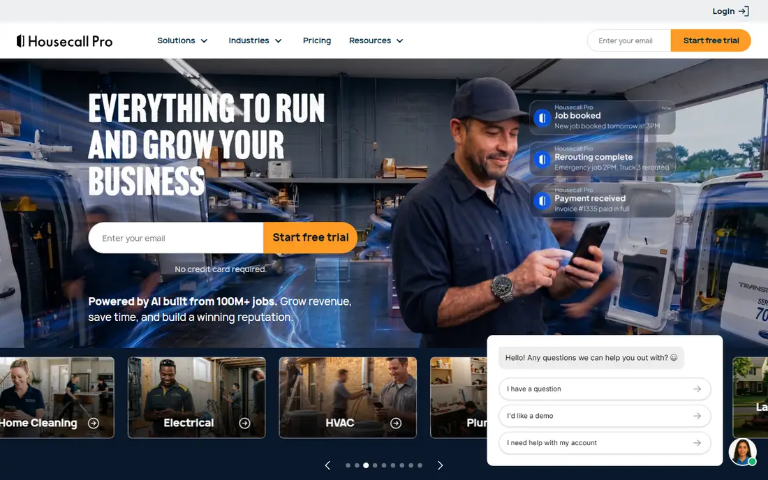 Housecall Pro homepage