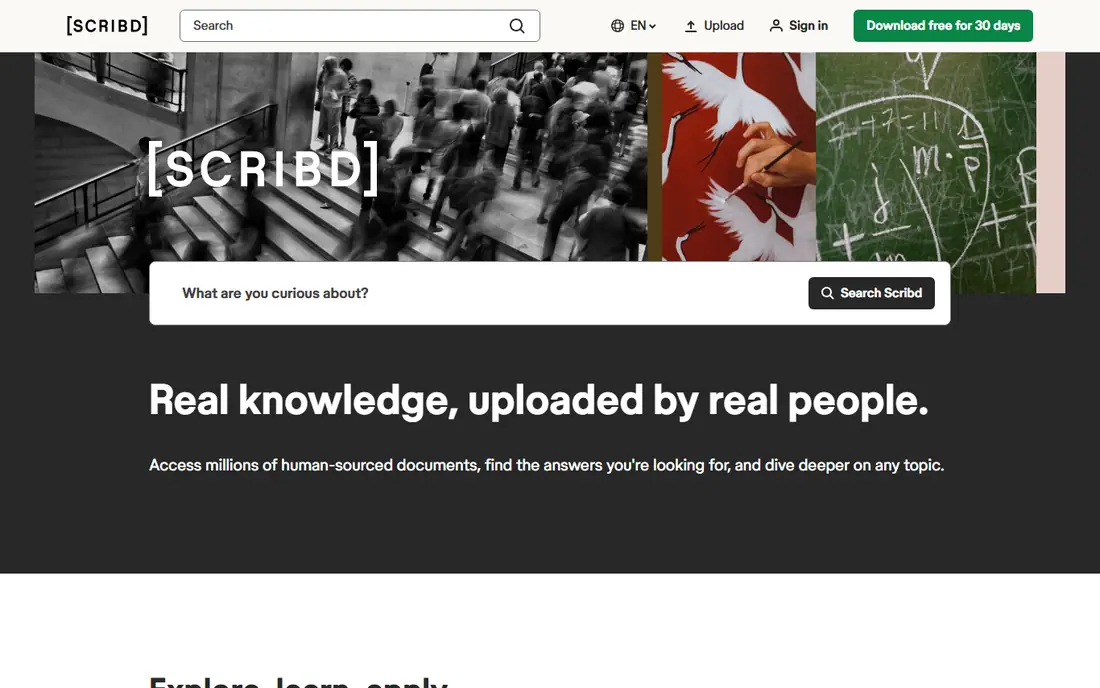 Scribd homepage