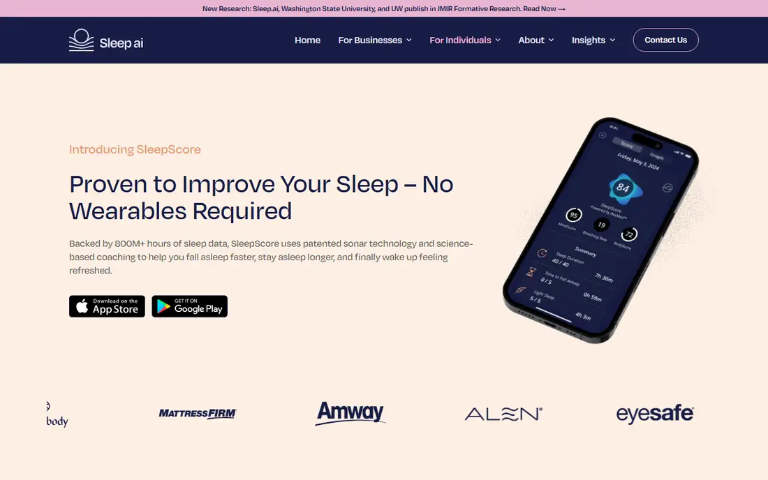 SleepScore homepage