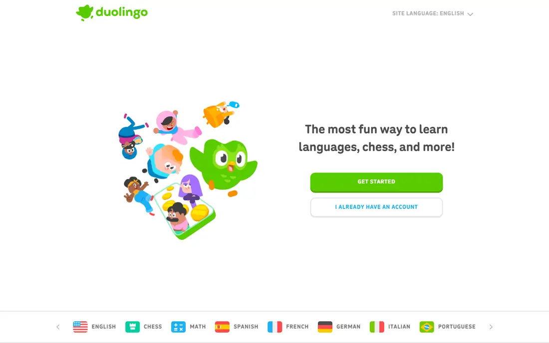 Duolingo homepage