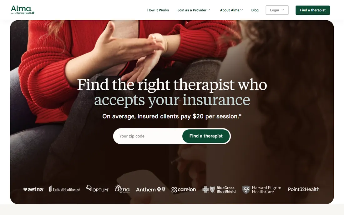 Alma homepage
