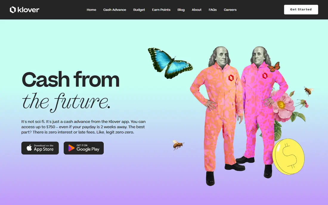 Klover homepage