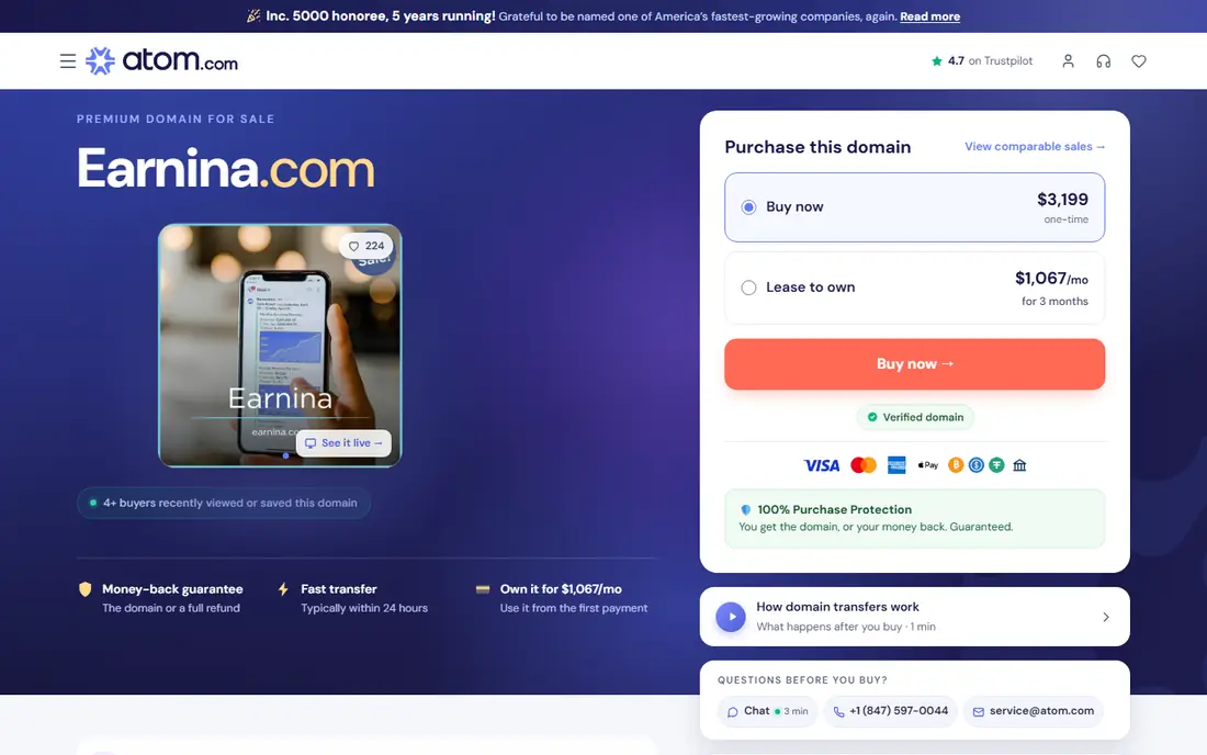 EarnIn homepage