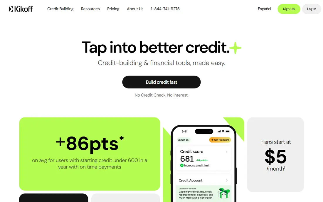 Kikoff homepage