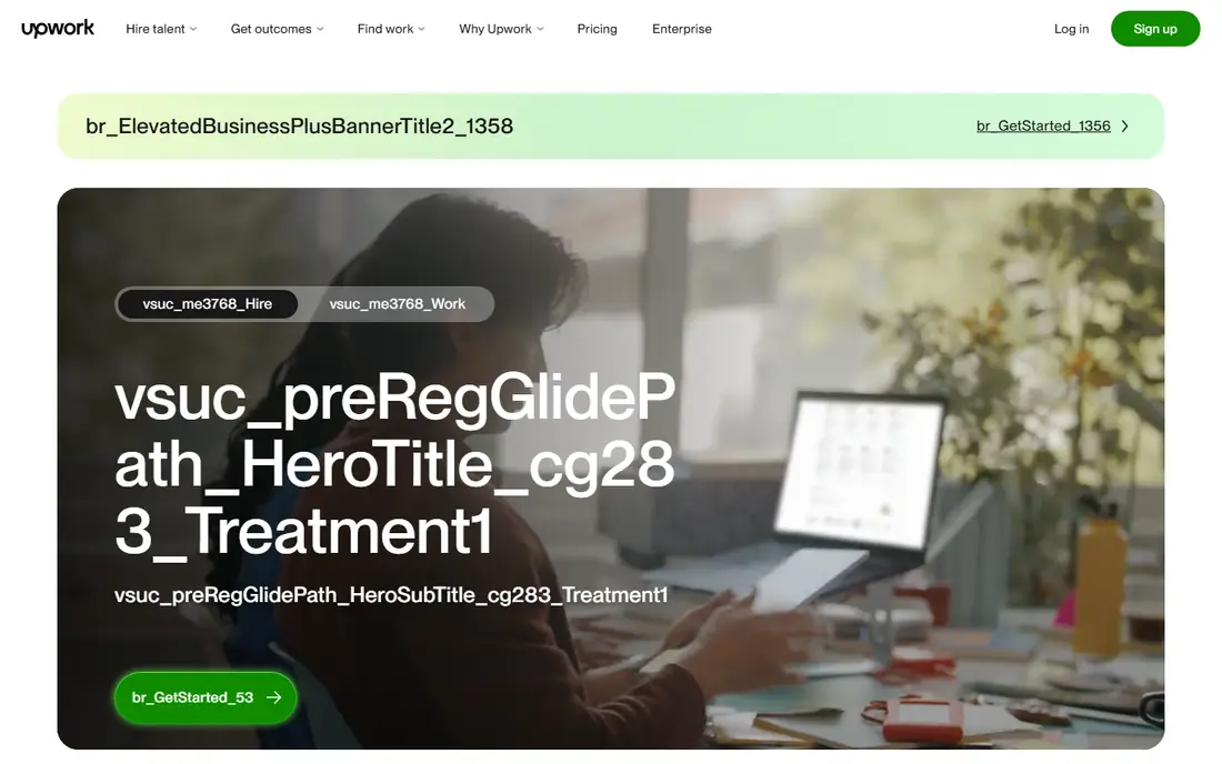 Upwork homepage