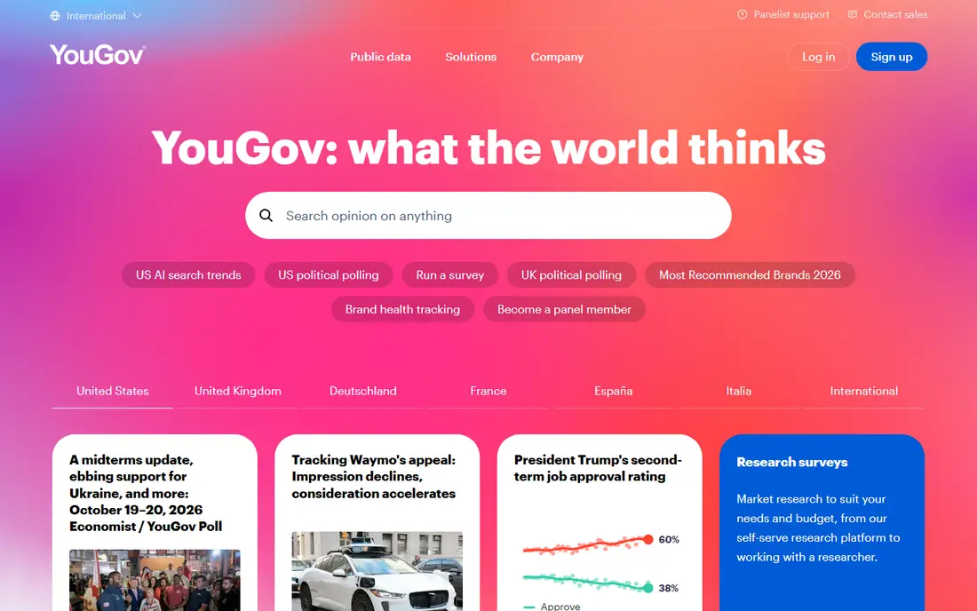 YouGov homepage