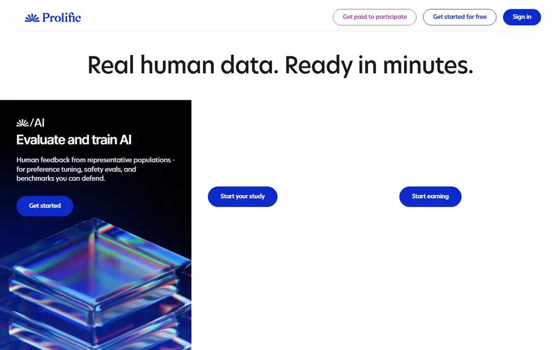 Prolific homepage