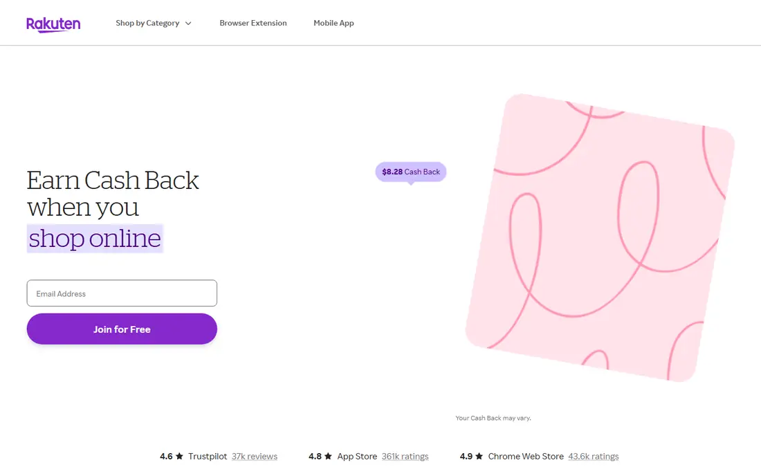 Rakuten homepage