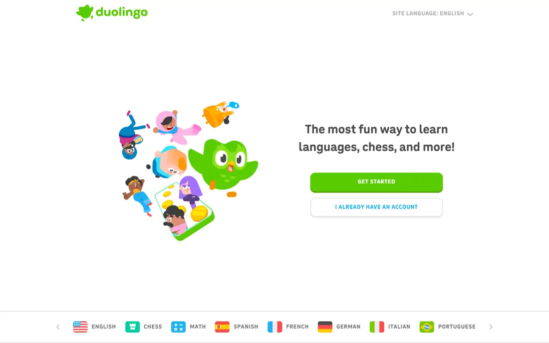 Duolingo homepage