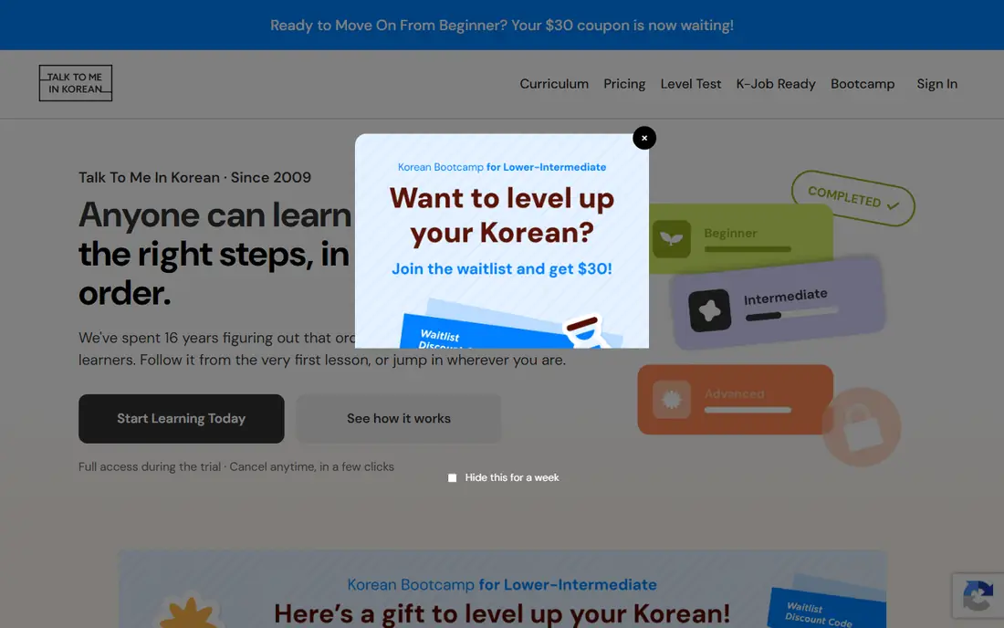 Talk To Me In Korean homepage