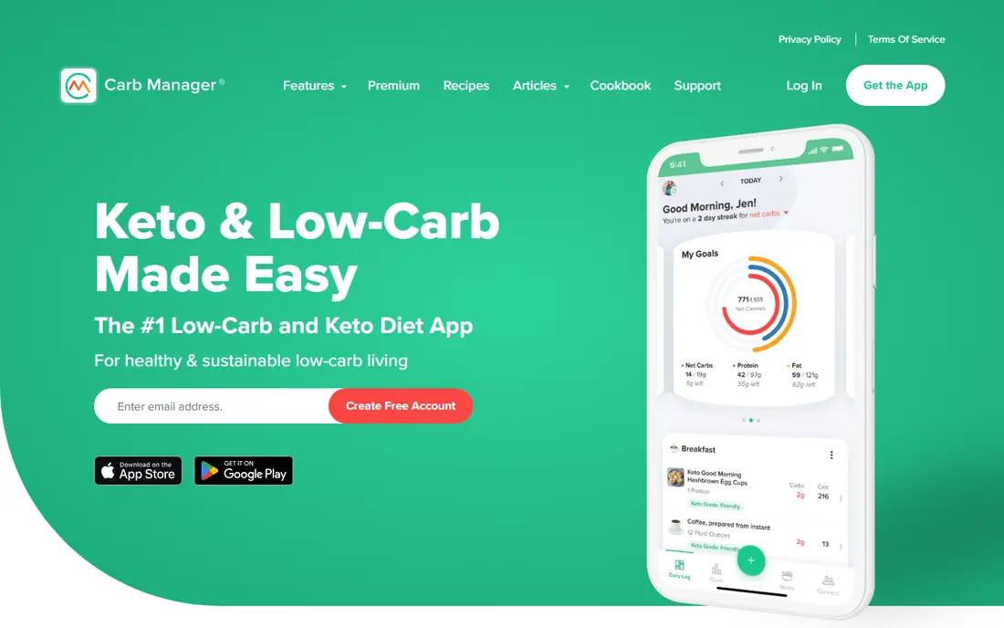 Carb Manager homepage