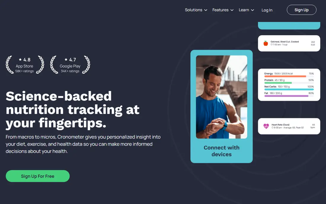 Cronometer homepage
