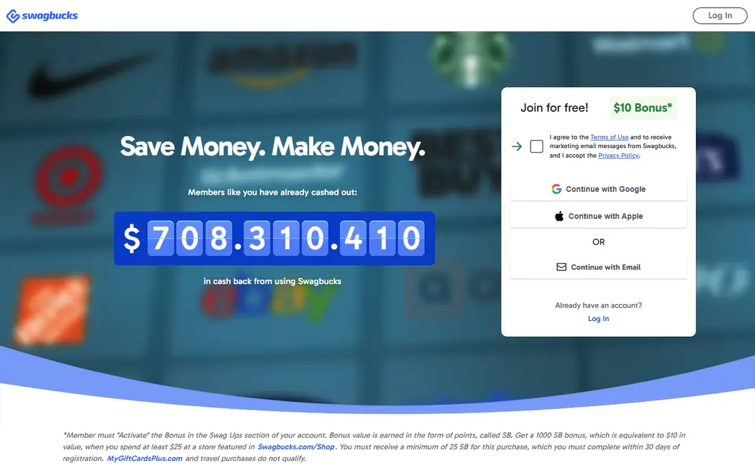 Swagbucks homepage