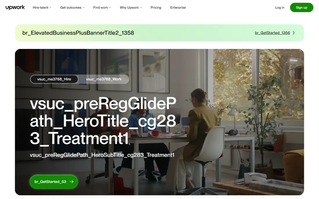 Upwork homepage