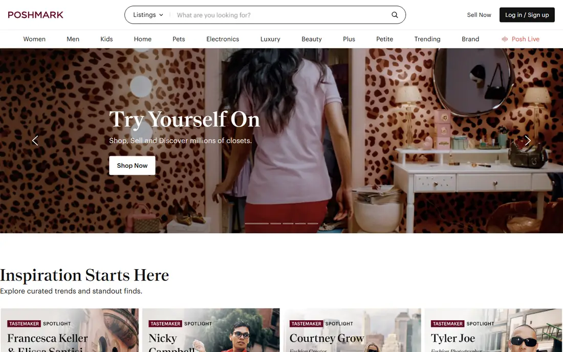 Poshmark homepage