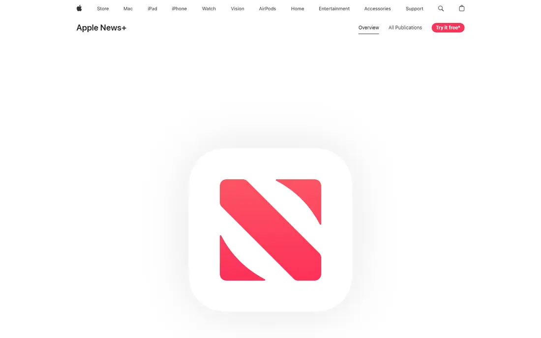 Apple News homepage