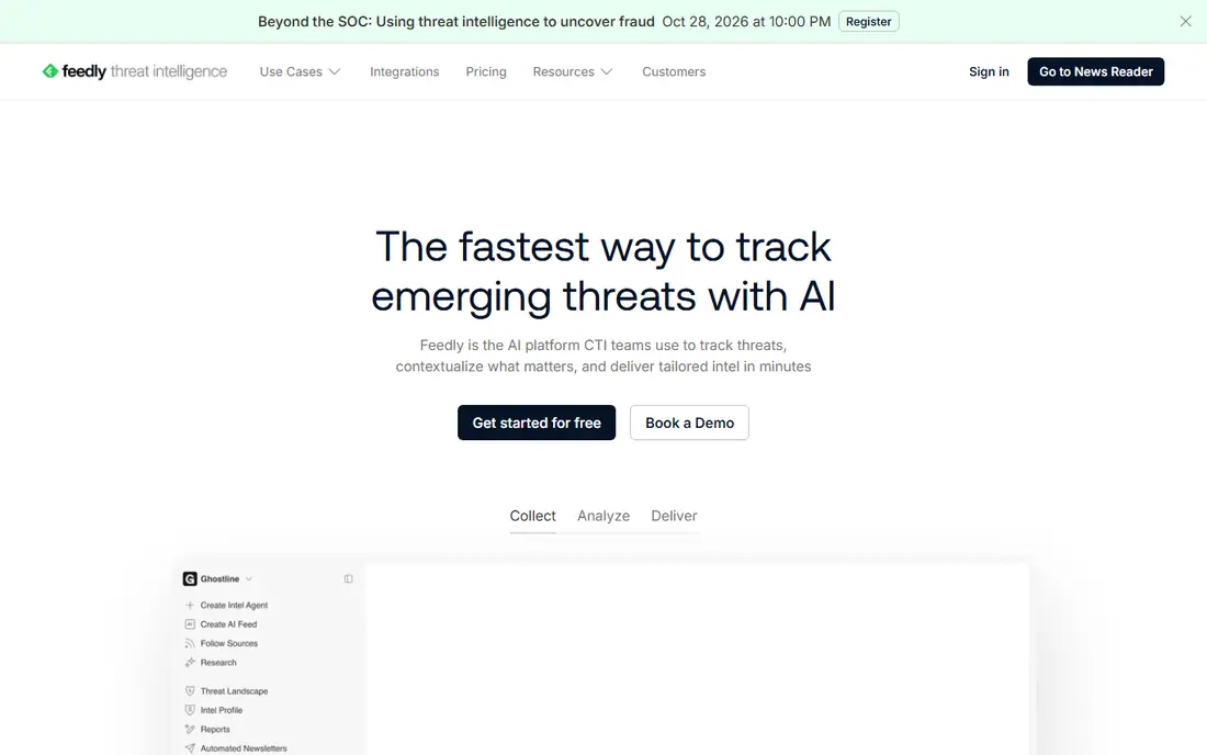 Feedly homepage