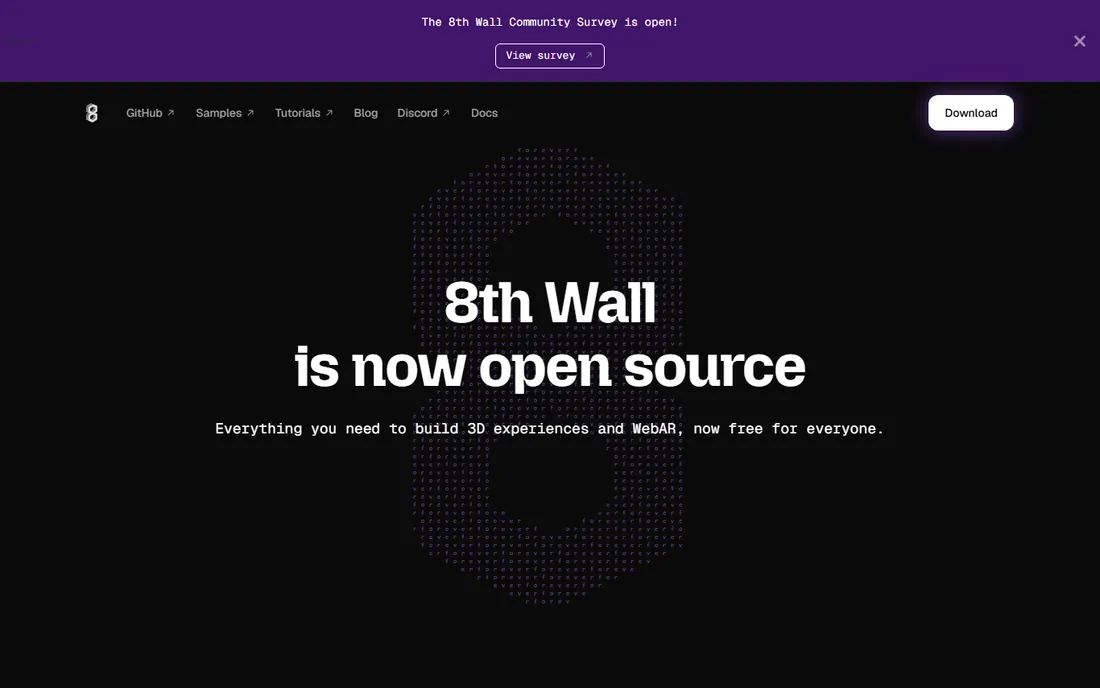 8th Wall homepage