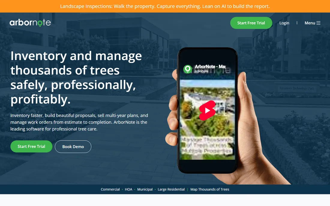 ArborNote homepage