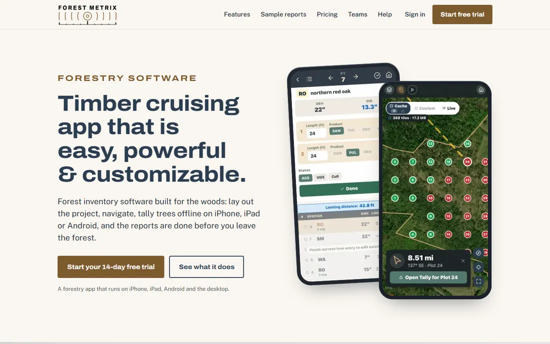 Forest Metrix homepage