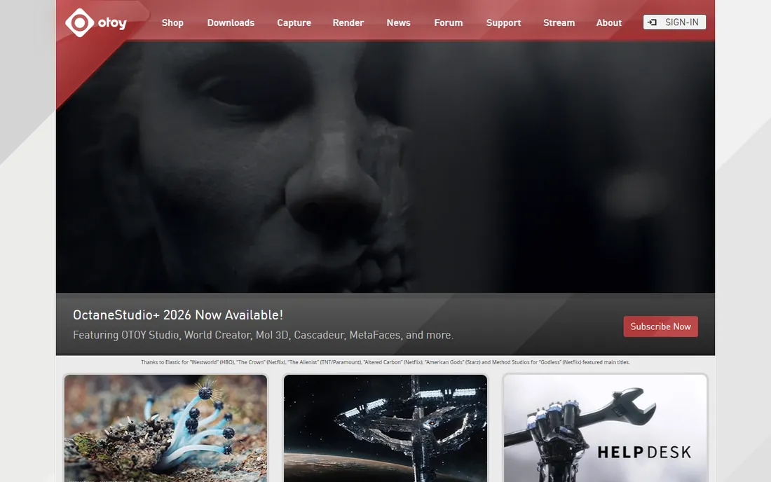 OctaneRender homepage