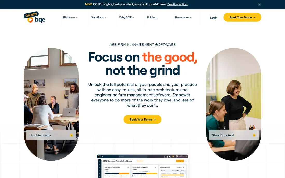 BQE Core homepage