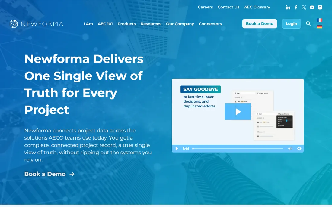 Newforma homepage