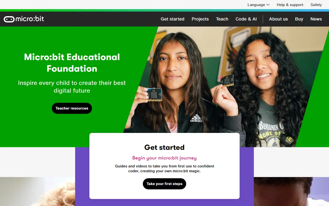 BBC micro:bit homepage
