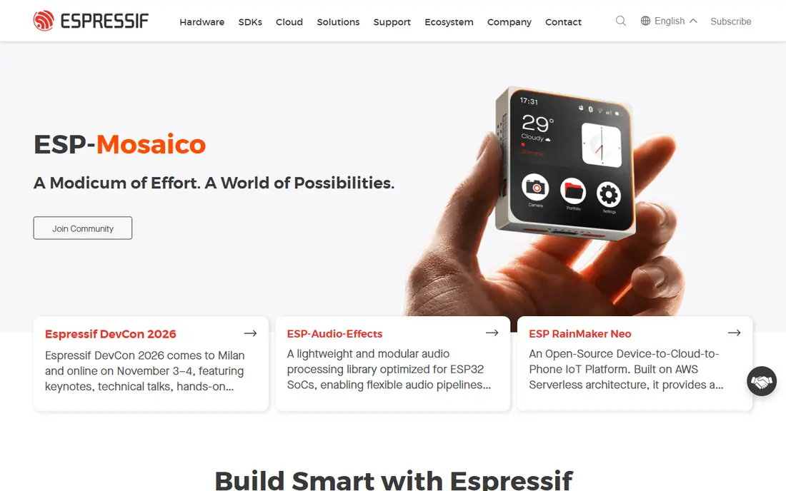ESP32 DevKitC homepage
