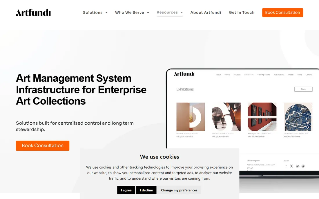 Artfundi homepage