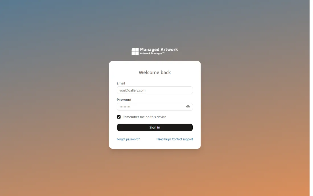 Artwork Manager homepage