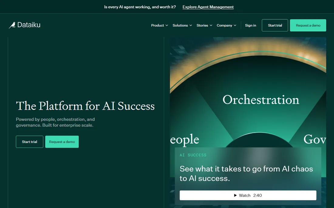 Dataiku homepage