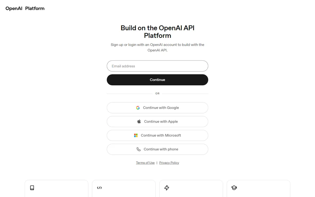 OpenAI Platform homepage