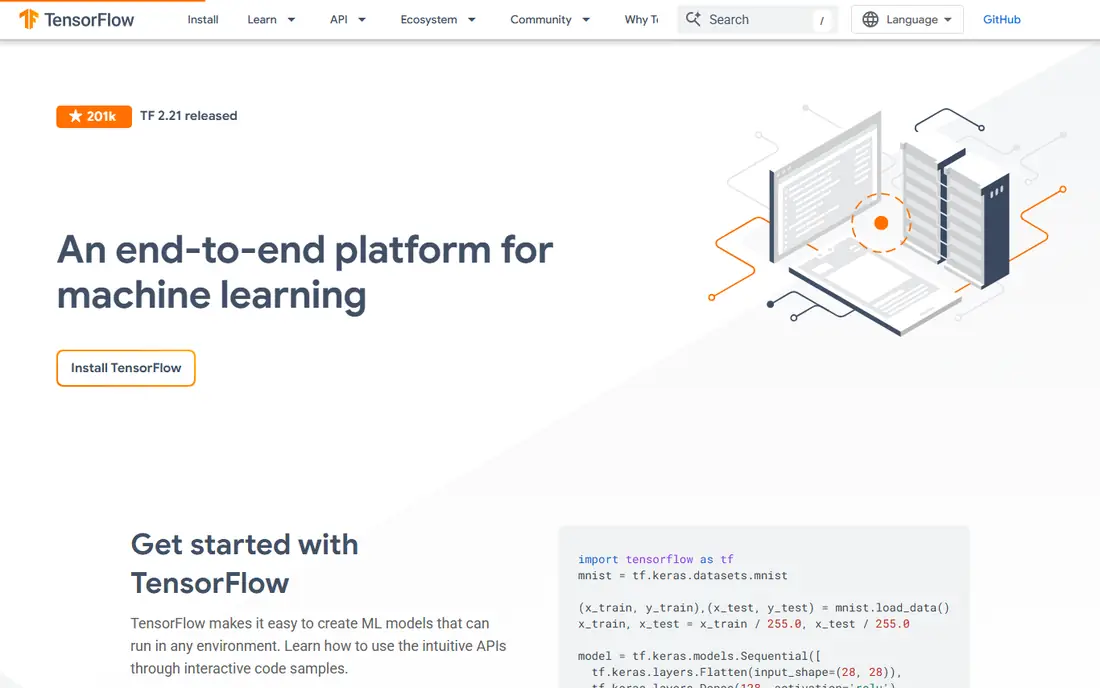TensorFlow homepage