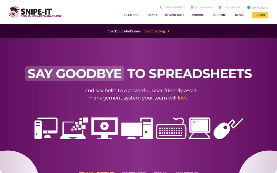 Snipe-IT homepage