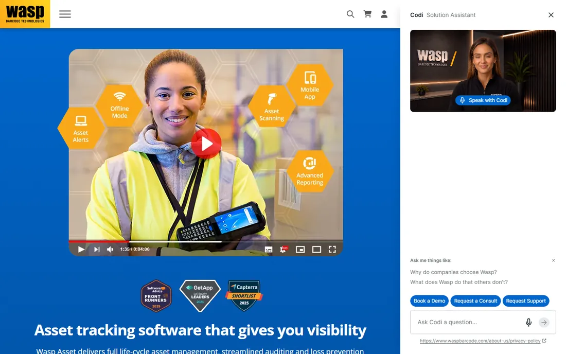 Wasp Asset homepage