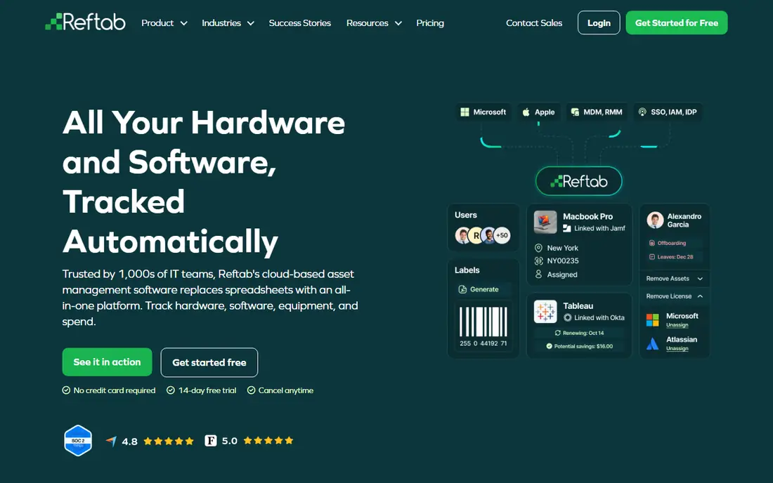 Reftab homepage