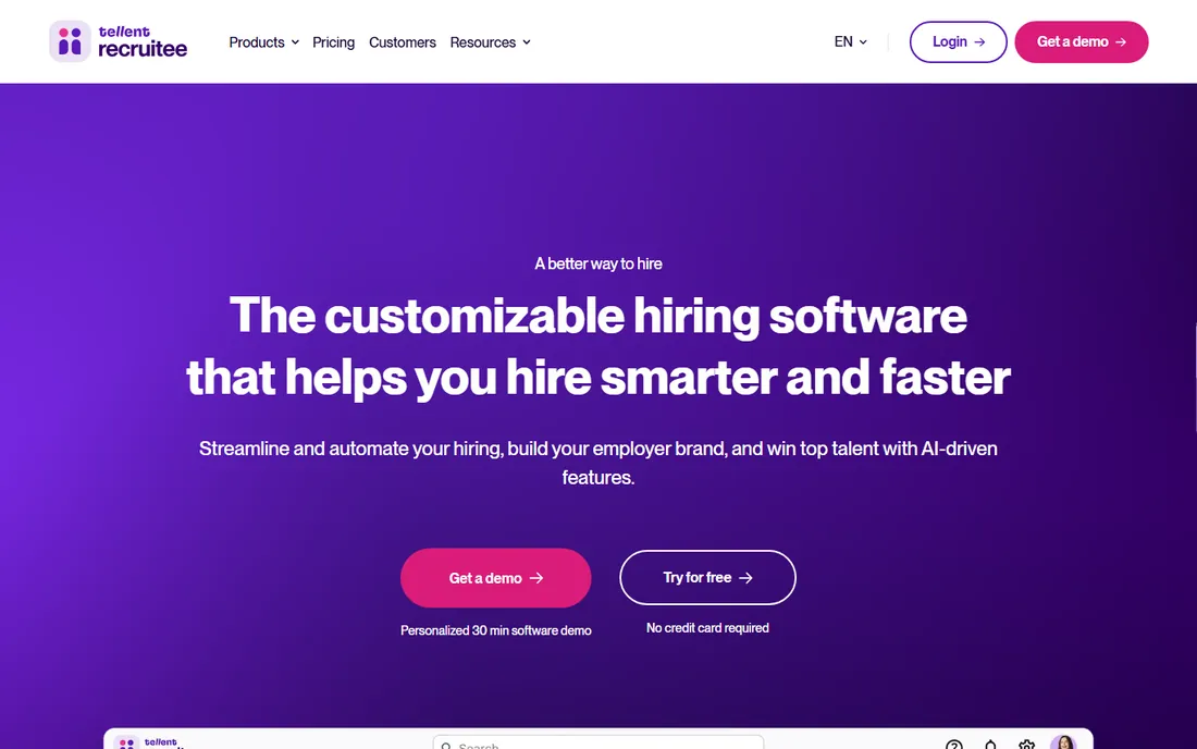 Recruitee homepage
