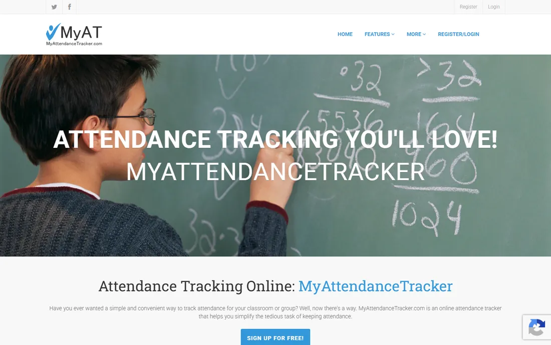 MyAttendanceTracker homepage