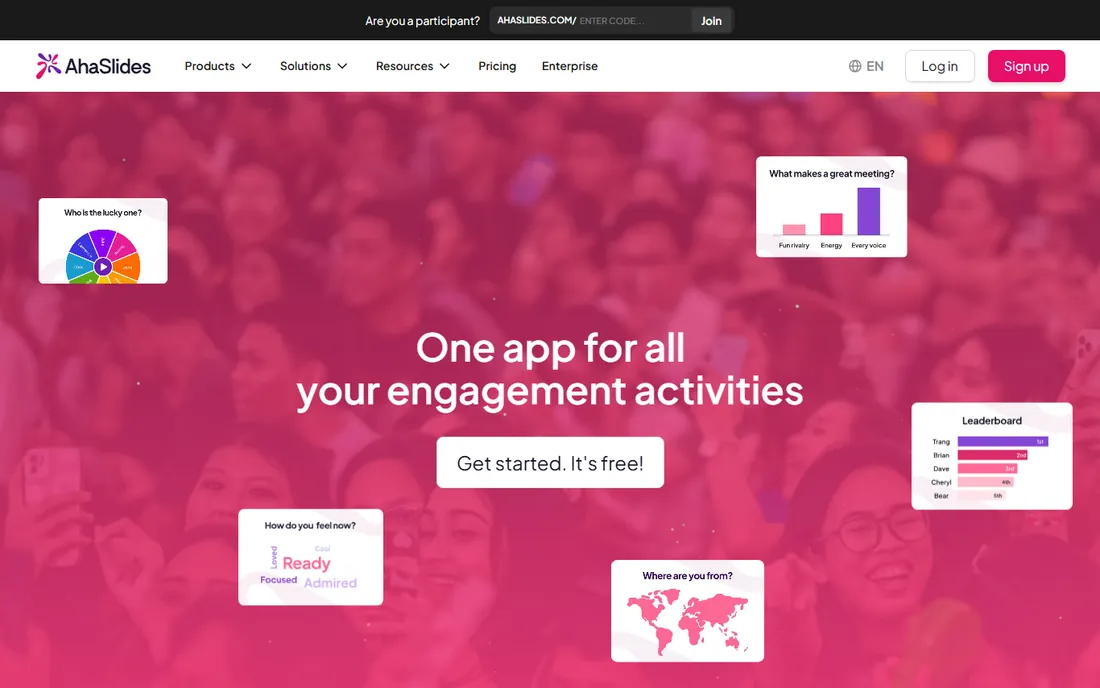 AhaSlides homepage