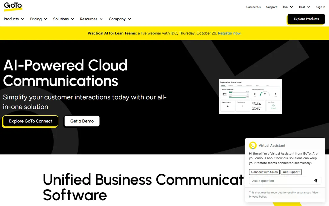 GoTo Meeting homepage