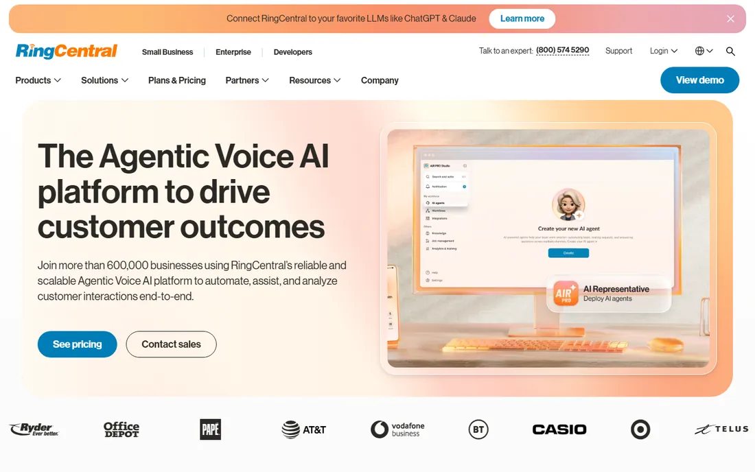 RingCentral homepage