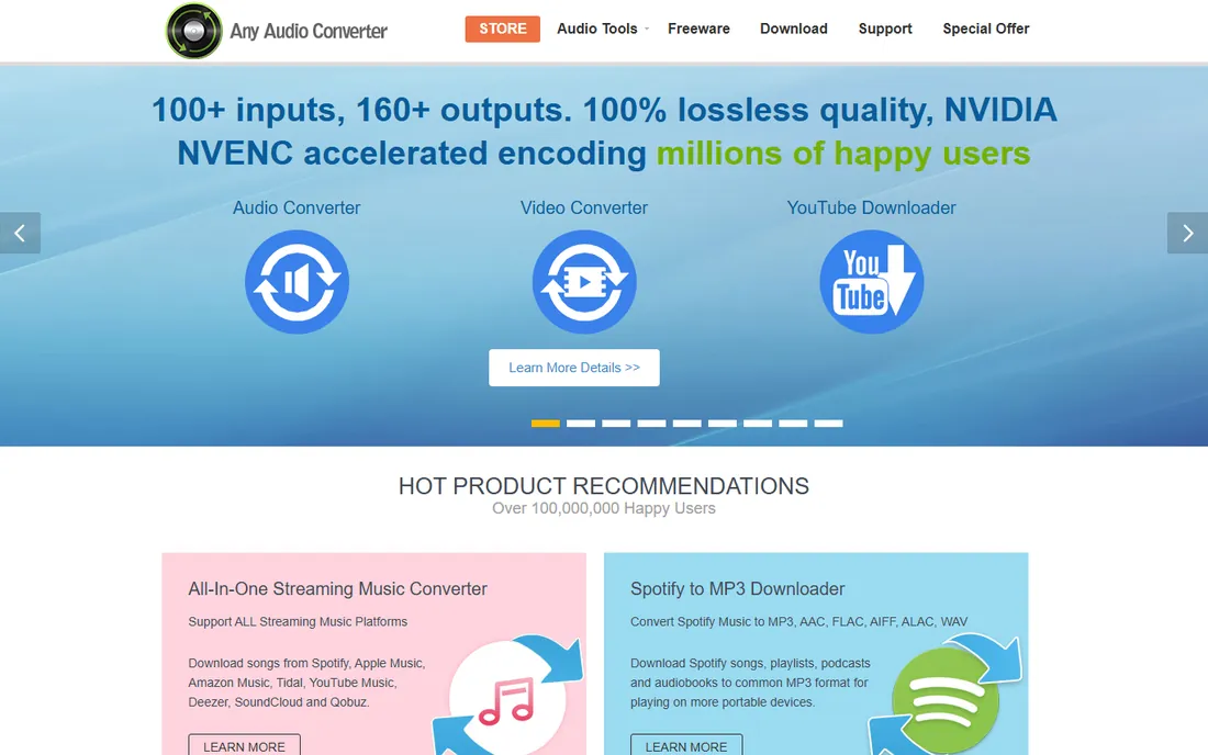 Any Audio Converter homepage