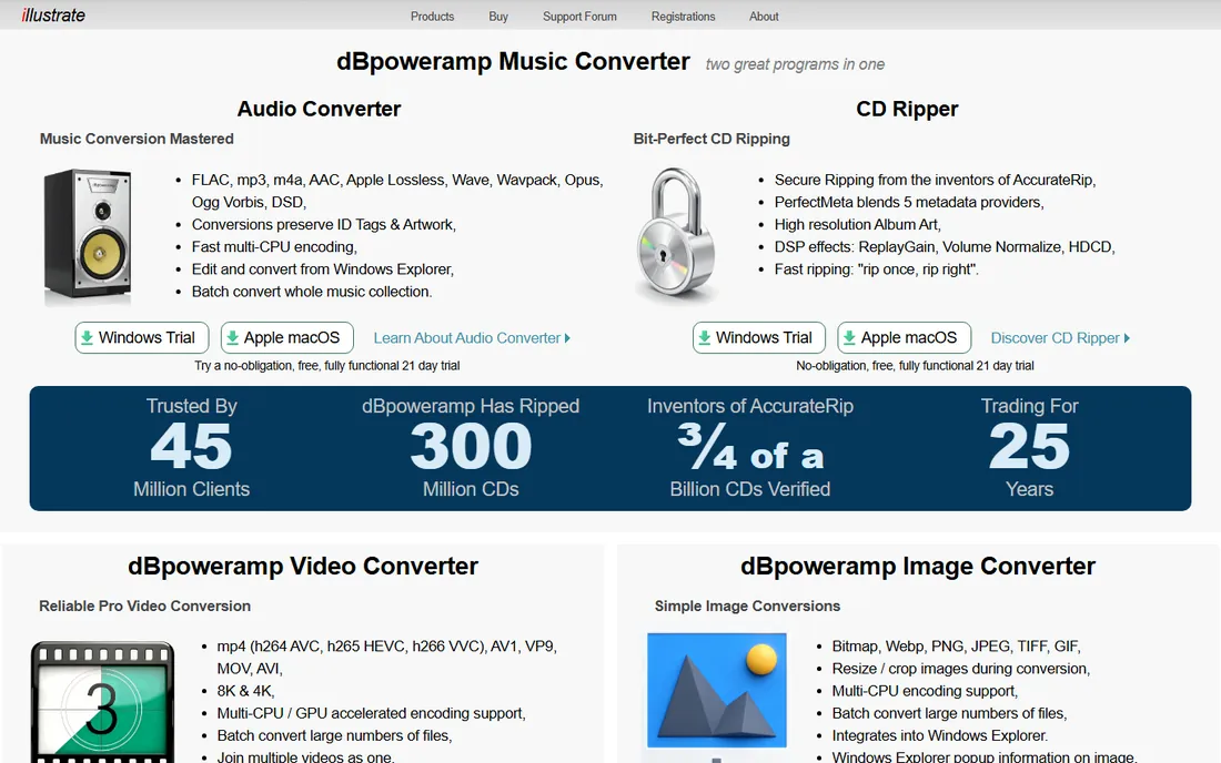 dBpoweramp homepage
