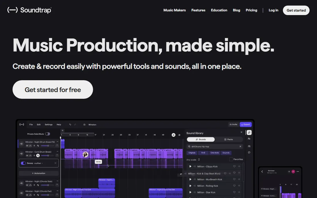 Soundtrap homepage