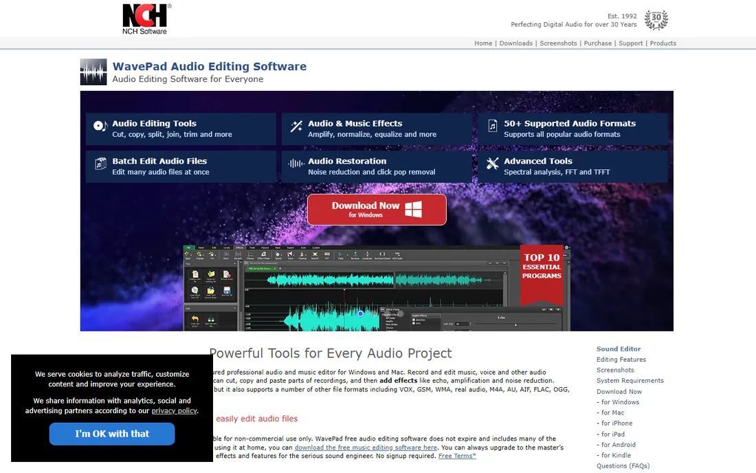 WavePad homepage
