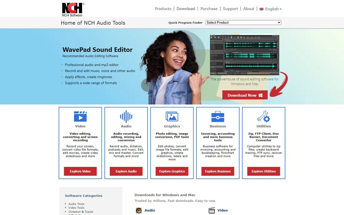 NCH MixPad homepage